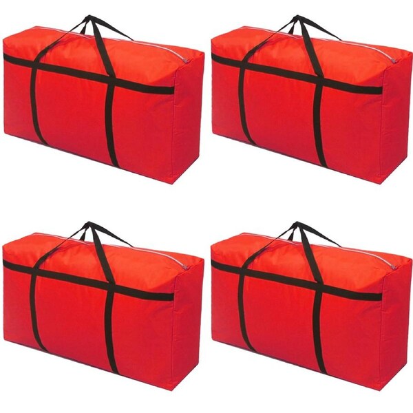 riin 4x Large Home Storage Bag Waterproof Clothes Quilt Organizer for Moving House Luggage Xmas Christmas Tree Model#120 Red