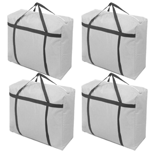 riin 4x Medium Home Storage Bag Waterproof Clothes Quilt Organizer for Moving House Luggage Xmas Christmas Tree Model #35 Grey