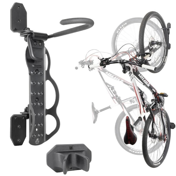 BIKE HAND Swivel Bicycle Wall Hanger - Vertical Hook Mount Indoor Garage Storage Bicycle Rack for MTB & Road Bikes - Max. Tire Width 2.3" - 1 Pack