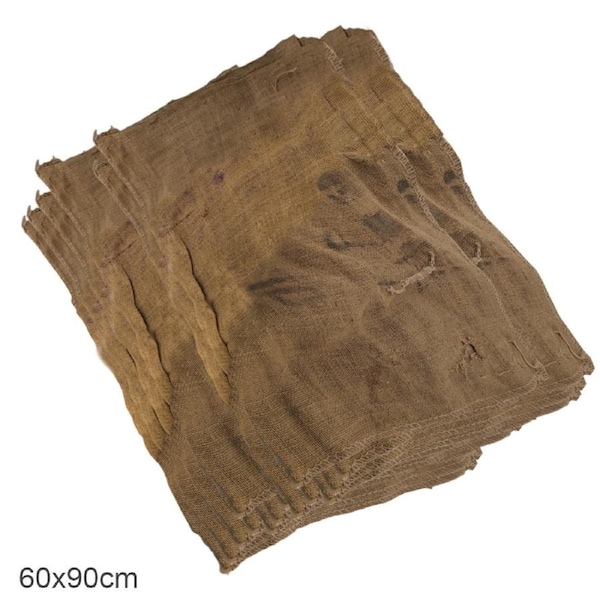 20 PCS Heavy Duty Used Large Natural Hessian Bag Jute Sisal Sack for Sandbag Flood Rescue Garden Produce Chaff Farm Storage Animal Clothes Cover Landscaping 60cm W x 90cm H