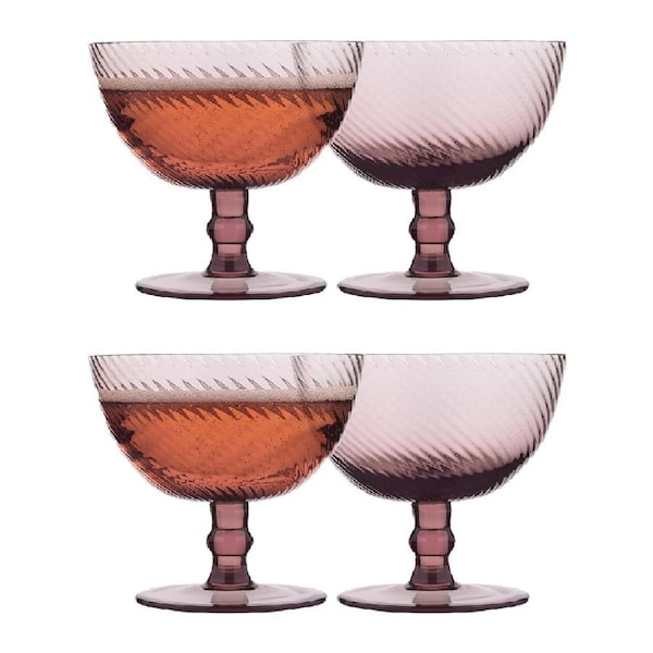 4pc Ecology Aveline Cocktail Drinking Barware Glasses/Cups Set Plum 225ml