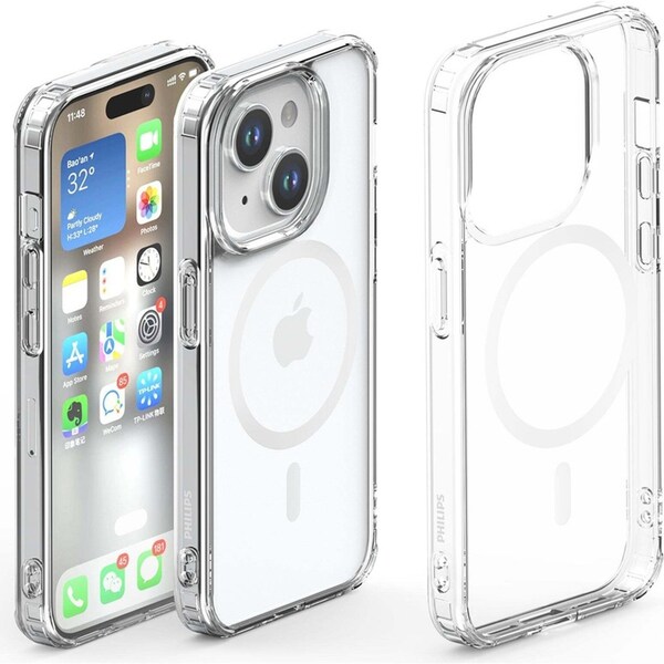 Philips MagSafe Ultra Crystal Case Protection Cover For Apple iPhone 15 Clear