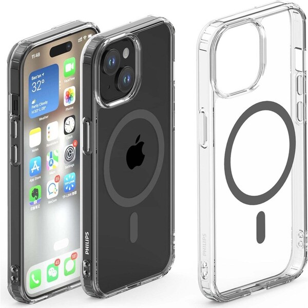 Philips Magnetic MagSafe Armor Case Protection For Apple iPhone 15 Plus Clear