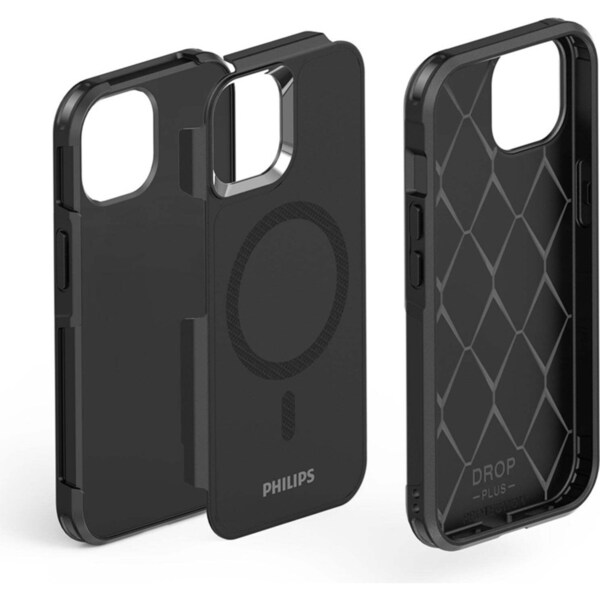 Philips Magnetic MagSafe Armor Case Protection Cover For Apple iPhone 15 Black