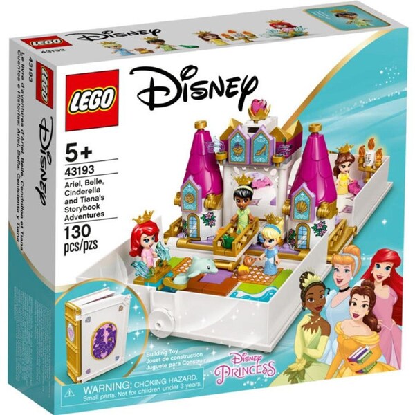 LEGO 43193 - Disney Ariel, Belle, Cinderella and Tiana's Storybook Adventures