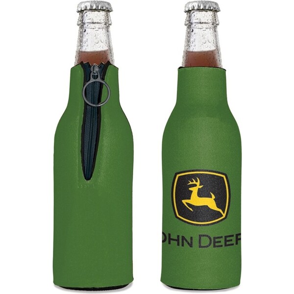 2PK John Deere Bottle Cooler/Stubbie Holder w/Trademark Logo 12oz/375ml Green
