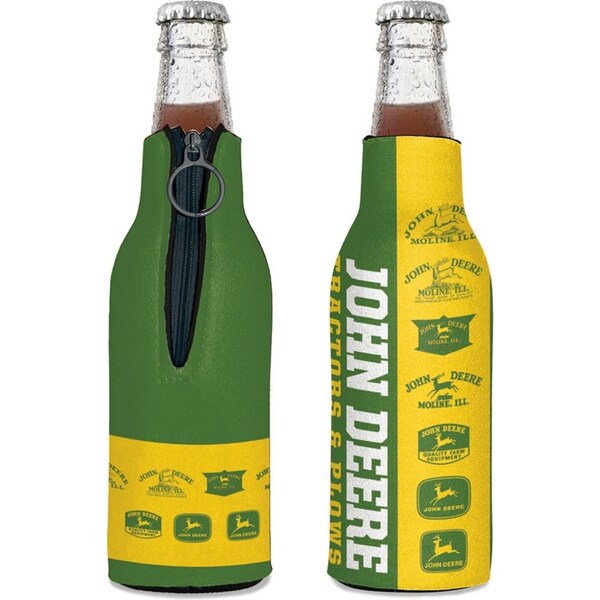 2PPK John Deere Bottle Stubbie Holder w/Retro Vintage Logos 12oz/375ml Green