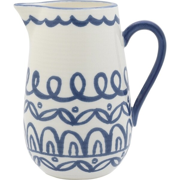Ecology Lucille Stoneware Serving Jug w/ Handle Blue/White 1.3L 12x16x19cm