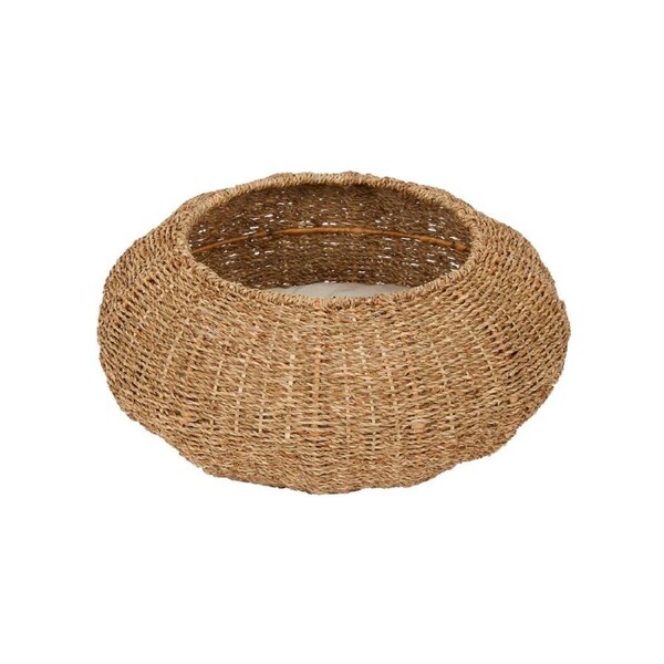Teamson Pets Neith Wicker Seagrass Dome Bed for Cat or Small Dog, Tan/Cream