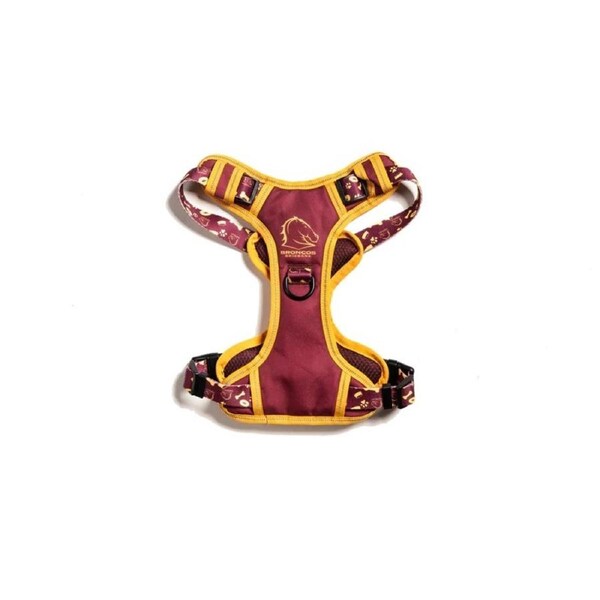 NRL Brisbane Broncos X-Large Dog Harness 60cm to 85cm Neck