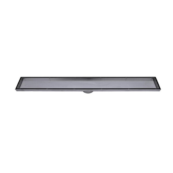 Radiant Tile Insert Linear Shower Grate - 100mm width - Gun Metal Grey - 900mm (74mm Outlet)