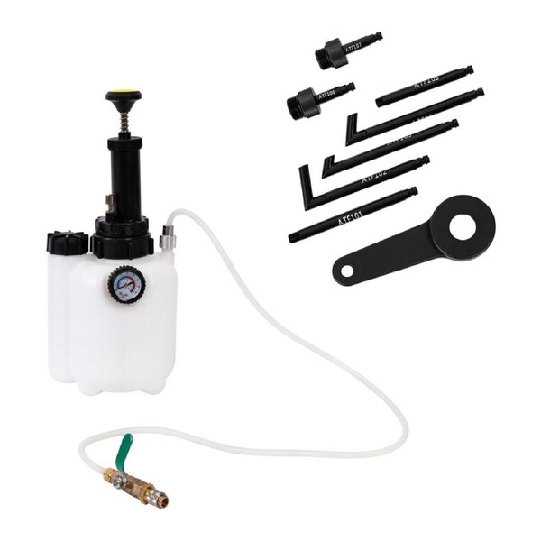 3L Transmission Oil Filling System Fluid Pump Manual Tool With 8pc ATF Adaptors