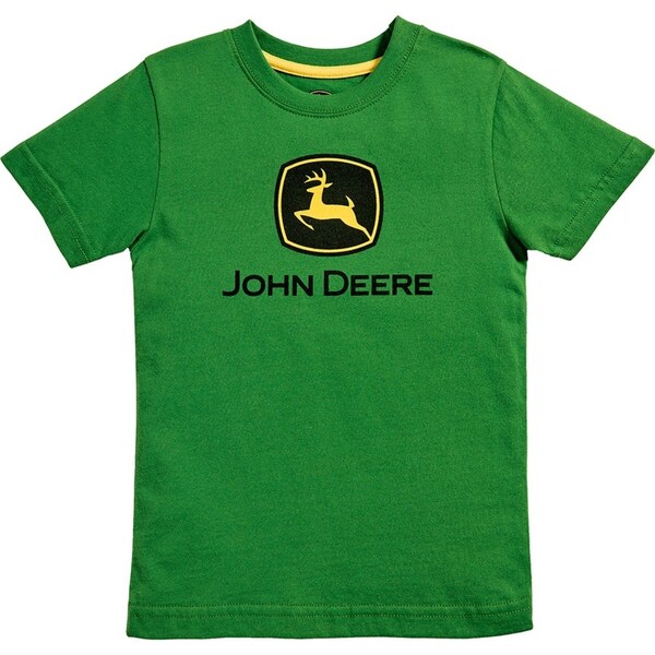 John Deere Logo Themed Cotton Short Sleeve T-Shirt/Tee Childrens Size 10-12 GRN