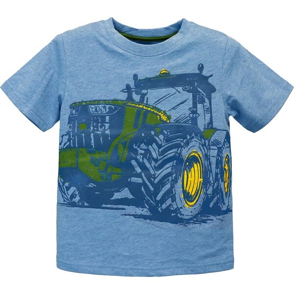 John DeereTractor Themed Cotton/Polyester T-Shirt/Tee Childrens Size 6 Blue