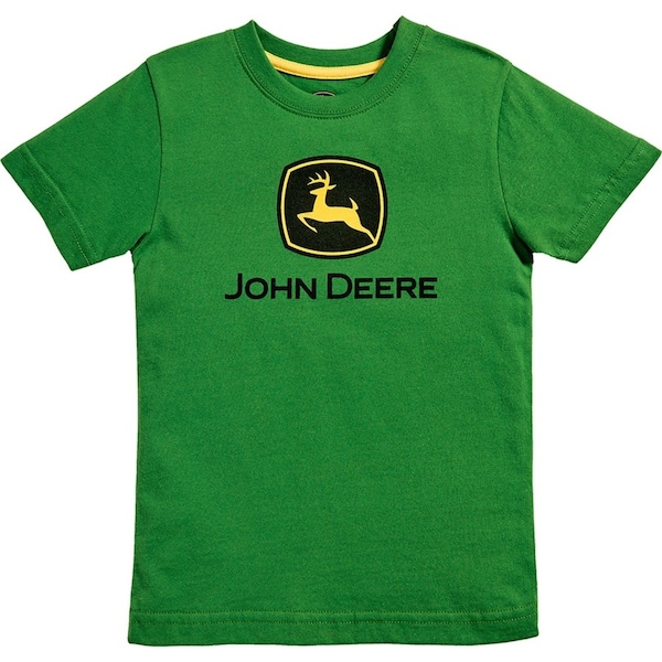 John Deere Logo Themed Cotton Short Sleeve T-Shirt/Tee Childrens Size 14-16 GRN
