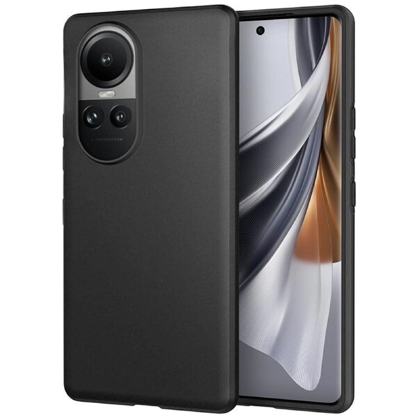 OPPO Reno10 5G Ultra Slim Black Premium TPU Gel Back Case by MEZON – Shock Absorption (OPPO Reno10 5G, Gel Black)