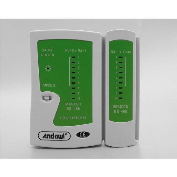 Andowl Network Cable Tester Ethernet Test RJ11 RJ45 25mA Q-314