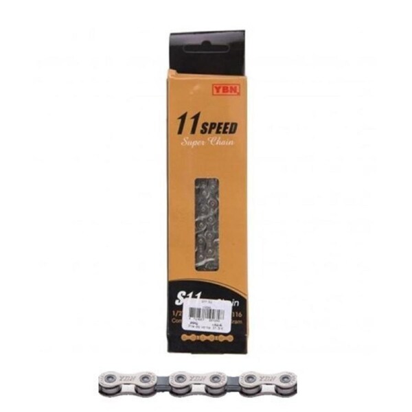 Yaban Chain - 11 Speed - S2 - 1/2 X 11/128 X 116L - Solid Pin & Plate - 5.5mm - Silver/Grey