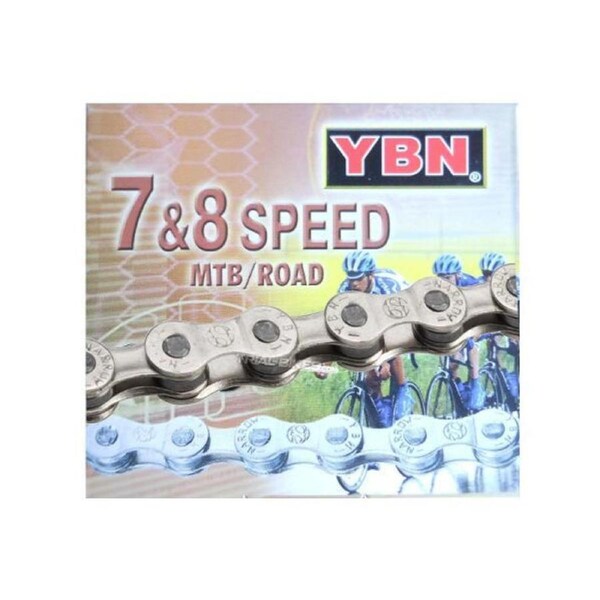 Yaban Chain - 7-8 Speed MTB/ROAD - 1/2 x 3/32 X 116L - Solid Pin - Half Silver/Brown