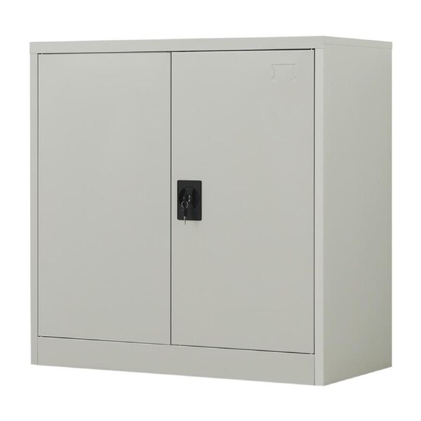 Two-Door Metal Short Cabinet Shelf Storage for Home Office Gym