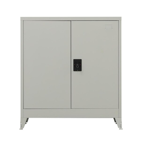 Two-Door Metal Short Cabinet Shelf Storage for Home Office Gym