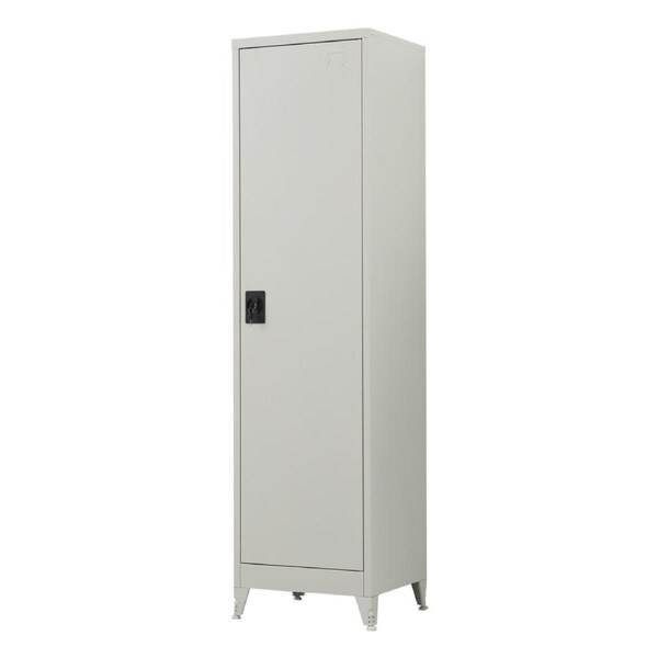 Single-Door Metal Tall Cabinet Shelf Storage for Home Office Gym