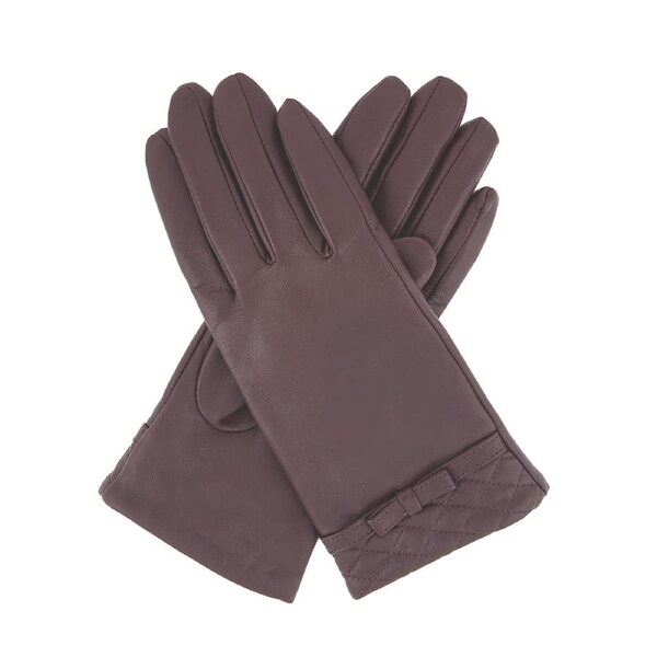 Dents Womens Kitty Sheepskin Genuine Leather Gloves Warm Winter Ladies - Burgundy Large