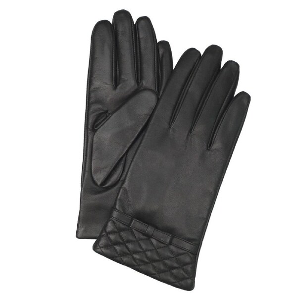 Dents Womens Kitty Sheepskin Genuine Leather Gloves Warm Winter Classic Ladies - Black X-Large