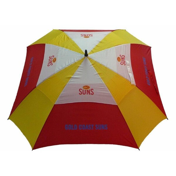 AFL Premium Umbrella - Gold Coast Suns - Rain Weather - 62 Inch Canopy