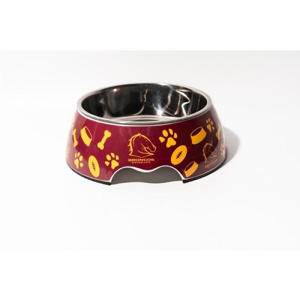 NRL Pet Bowl - Brisbane Broncos - Food Water - Dog Cat