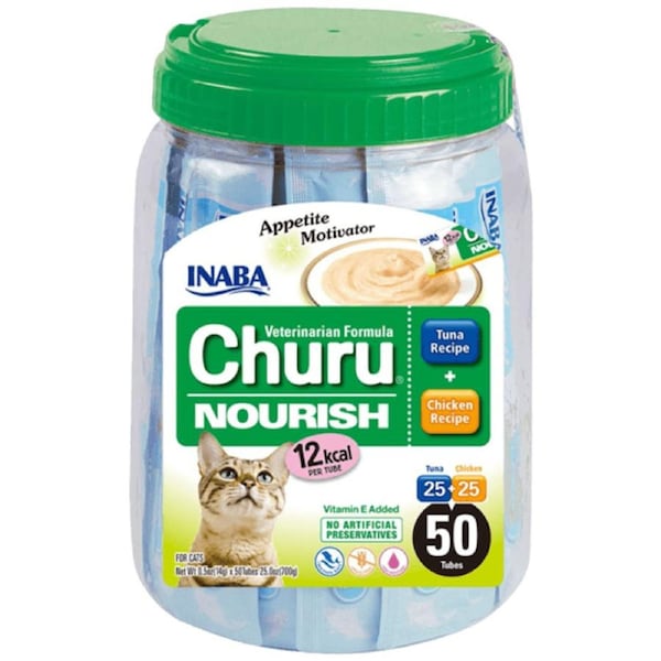 INABA Churu Nourish Tuna & Chicken Recipe Cat Treat 50 Tubes