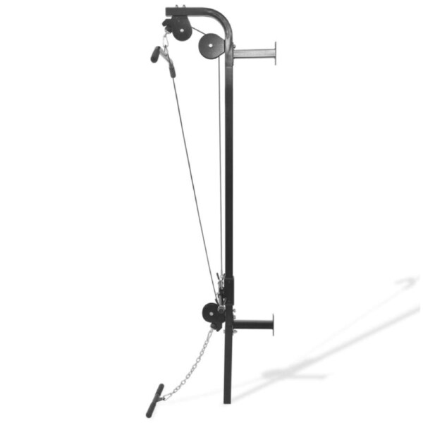 Home Gym Workout Station Wall Mounted Cable Pull Up Down Curl Fitness Exercise E