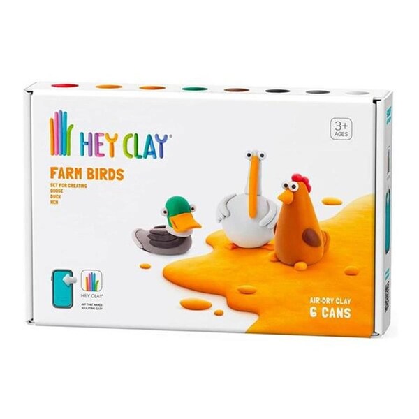 Hey Clay Farm Birds Medium Craft Set