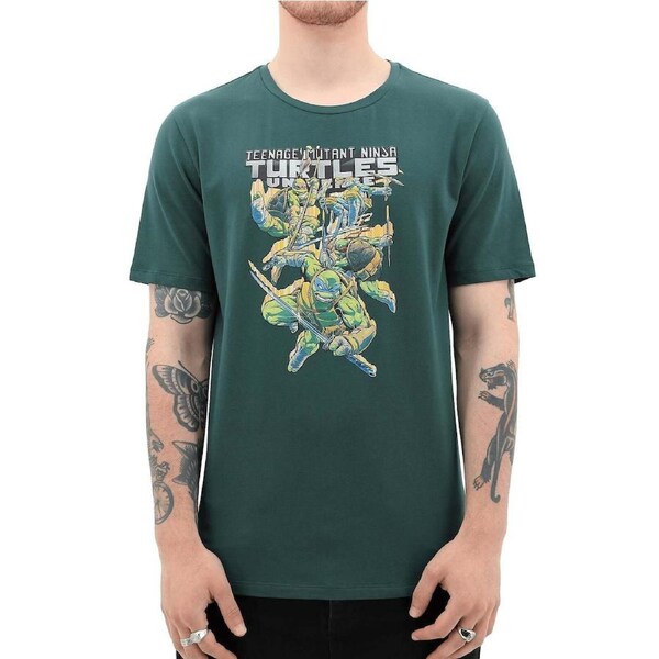 Teenage Mutant Ninja Turtles Mens T Shirt Tee Top Booyakasha - Green S
