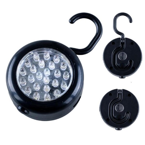Illuminex Battery Operated Hanging Magnectic Utility Light With Swivel Hook Black 24 LED 12cm x 3.6cm