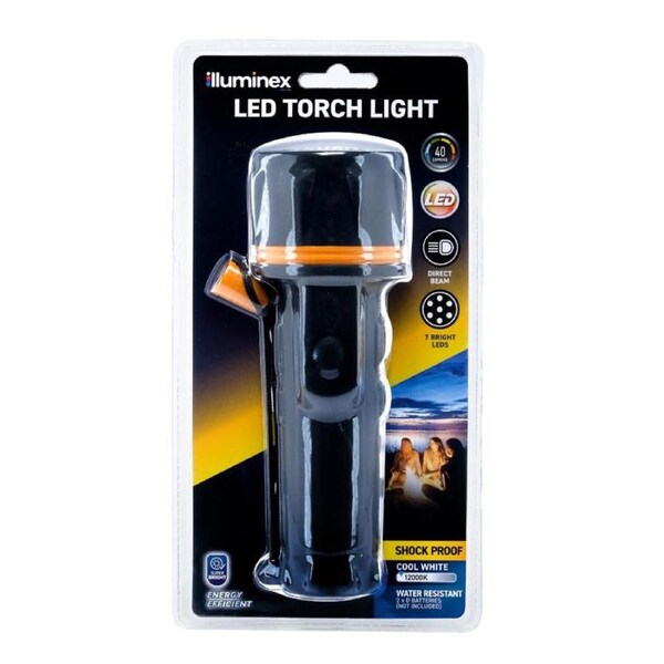 Illuminex Battery Operated Torch 7 LED 18.5cm x 6.5cm x 6.5cm