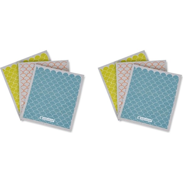 2x 3pc Full Circle 17cm Good Sheet Plant Based Dishcloths Kitchen Cleaning Cloth