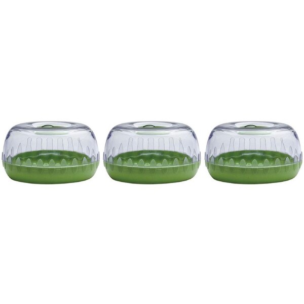 3x Cuisena 12.5cm Plastic Fresh Avocado Keeper Pod Food Storage Container Green