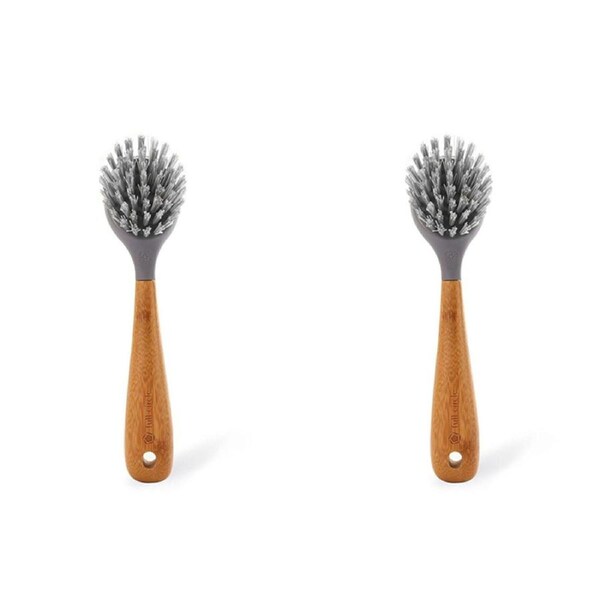 2x Full Circle Tenacious C Cast Iron Cleaning Brush w/ Scraper Home Cleaner Grey