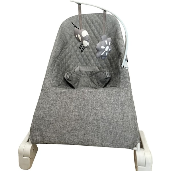 Babystudio Buddy Bouncer 3-Position Foldable/Adjustable Baby Bouncer 0-6m Grey