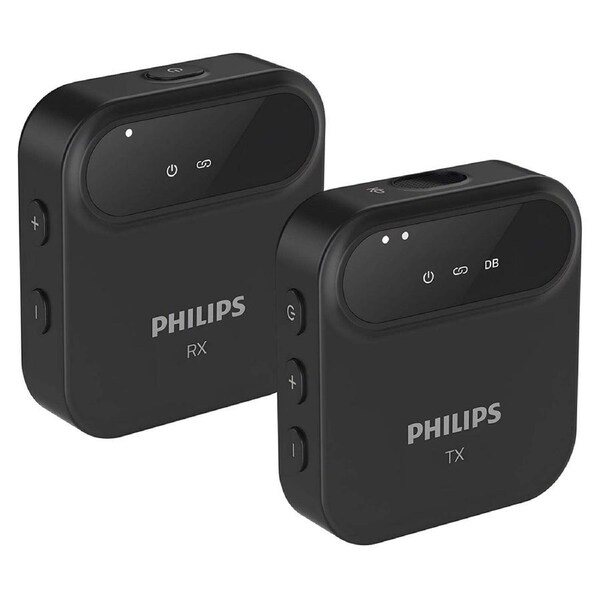 2pc Philips 2.4GHz Wireless Microphone Audio Sound Recorder/Collector Black