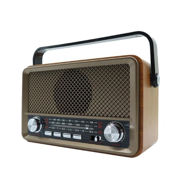 Andowl Portable Retro AM FM SW Radio Bluetooth USB TF Rechargeable Battery Q-SY500