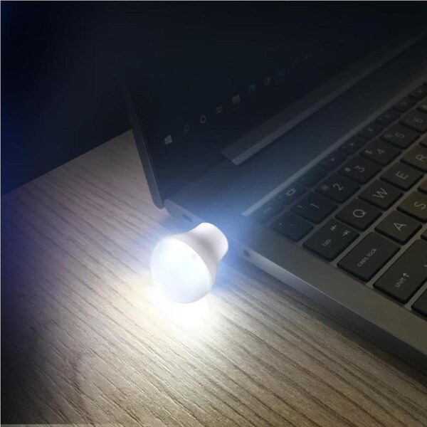 Mini LED Lamp Cool White USB Powered 25mm x 45mm 1W 5V 2pk
