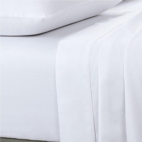 400 Thread Count Fitted Sheet White Long Single Bed