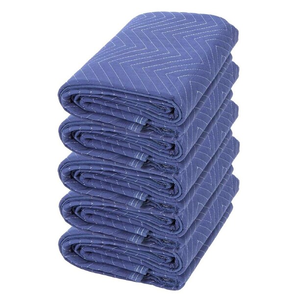 riin 5x Removal Blanket 1.8 x 3.4m Heavy Duty Protective Removalist Padded Sheet for Moving House Wrapping Packing Protecting Furniture in Transit 650GSM