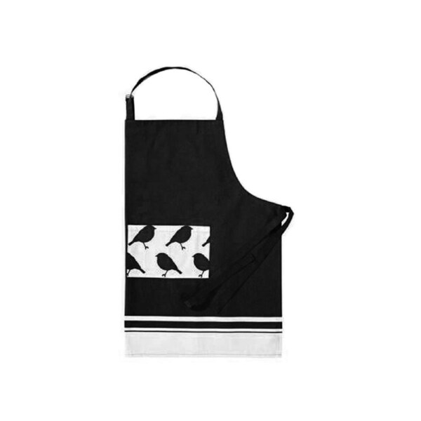 J Elliot Home Pinicola Black Cotton Standard Apron