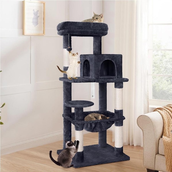 BEASTIE Cat Tree Scratching Post Scratcher Tower Condo House Furniture Wood 143
