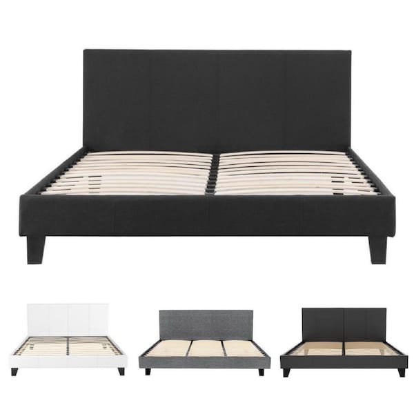 Artiss Bed Frame Queen Double Single King Single Mattress Base Wooden Fabric Leather Platform Single / Grey
