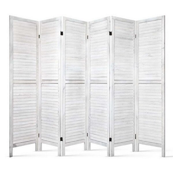 3/4/6/8 Panel Artiss Room Divider Screen Wooden Room Divider Doors Folding Room Divider 6 Panel / White