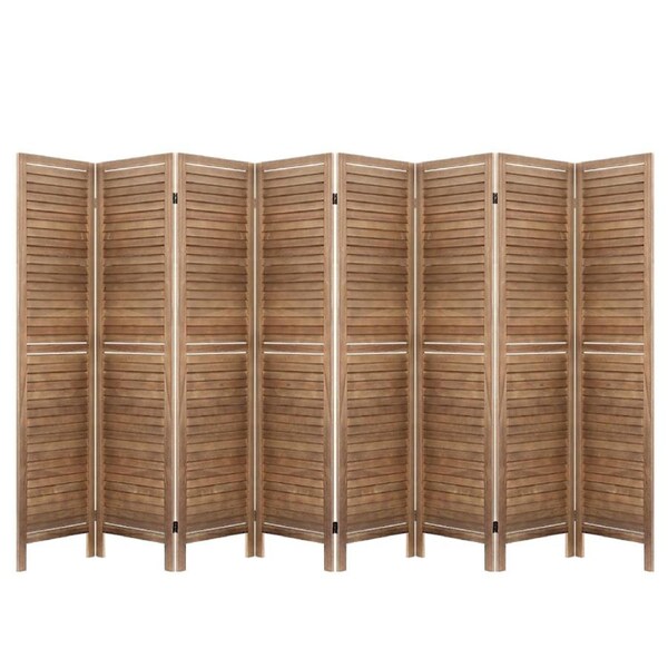 3/4/6/8 Panel Artiss Room Divider Screen Wooden Room Divider Doors Folding Room Divider 8 Panel / Brown